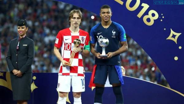 لوکا مودریچ و امباپه در فینال جام جهانی 2018