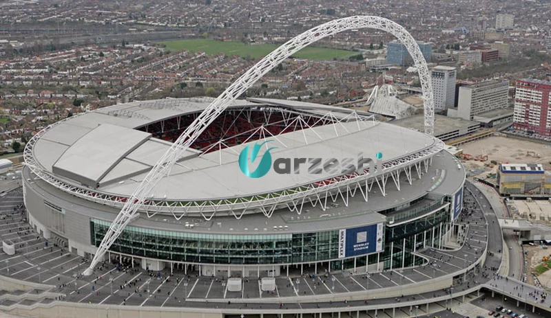 نمایی زیبا از استادیوم ومبلی شهر لندن انگلستان