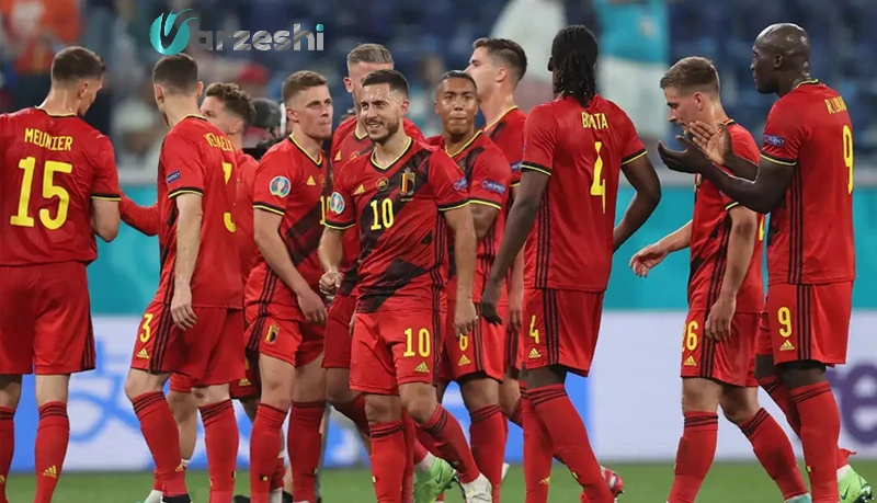 بازیکنان تیم ملی بلژیک در لباس های سرخ رنگ