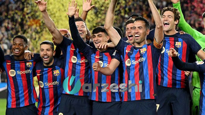 جشن قهرمانی بارسلونا در شب باخت به رئال سوسیداد