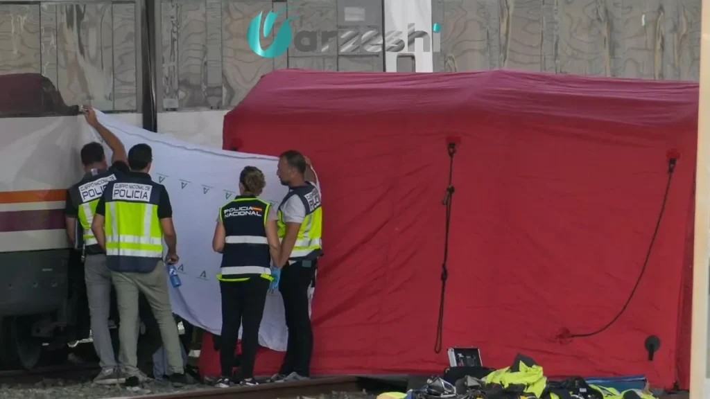 جسد بی جانی که صبح روز دوشنبه در جریان پخش زنده یک برنامه تلویزیونی اسپانیایی بین دو واگن قطار در حال حرکت مشاهده شد،